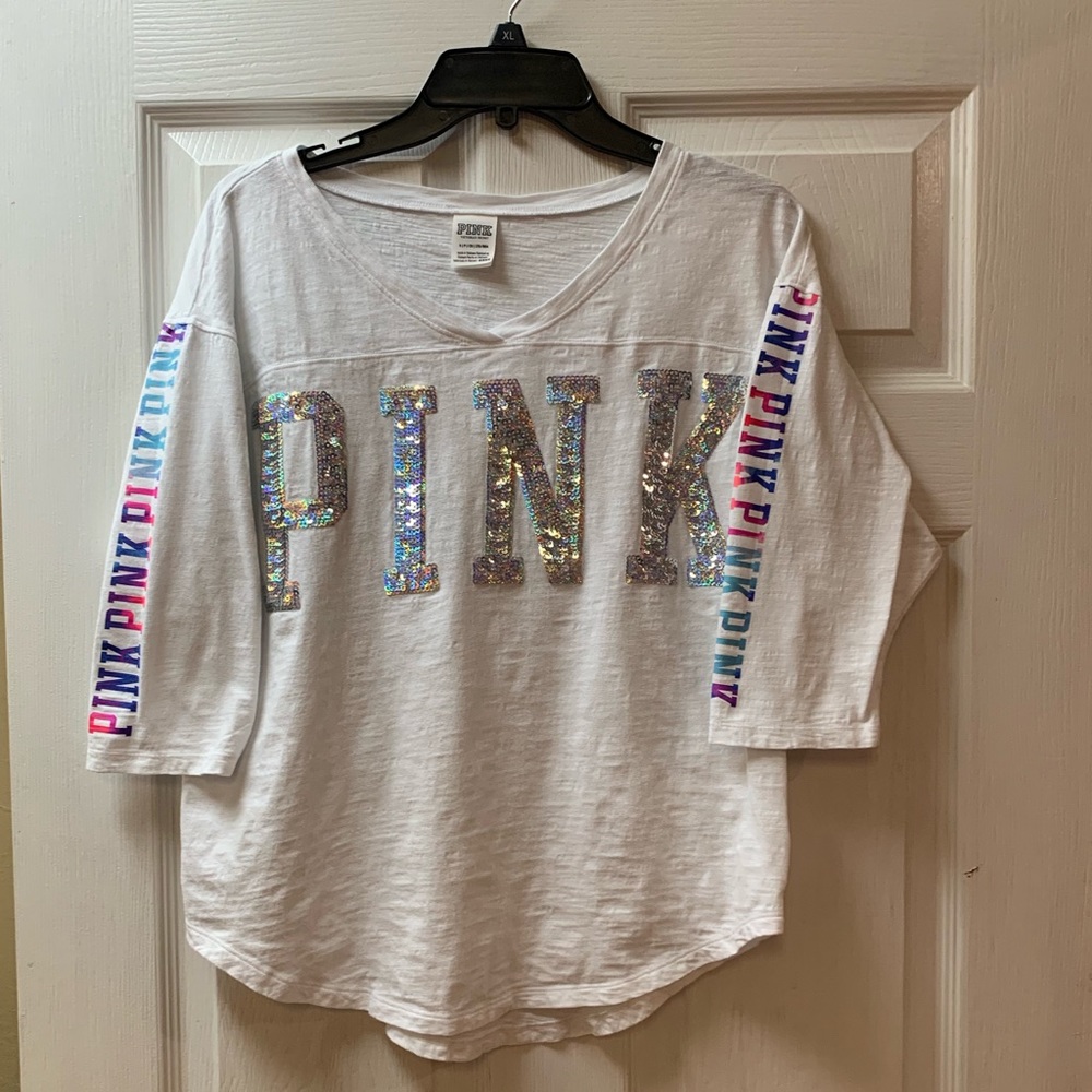 VS Pink casual shirt.   Lots of Bling.